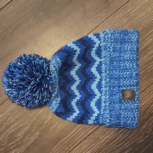 Spyder Pom Beanie • Blue Chevron